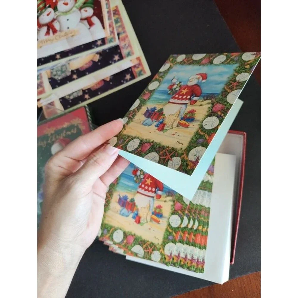 140 pcs vintage Christmas holidays postcards 70 cards + 70 envelopes, assorted
